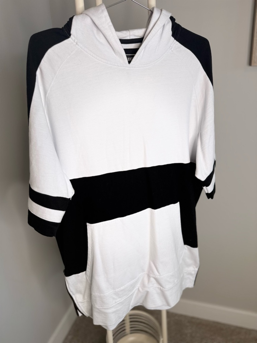 Zanerobe White Hoodie with Black Trim